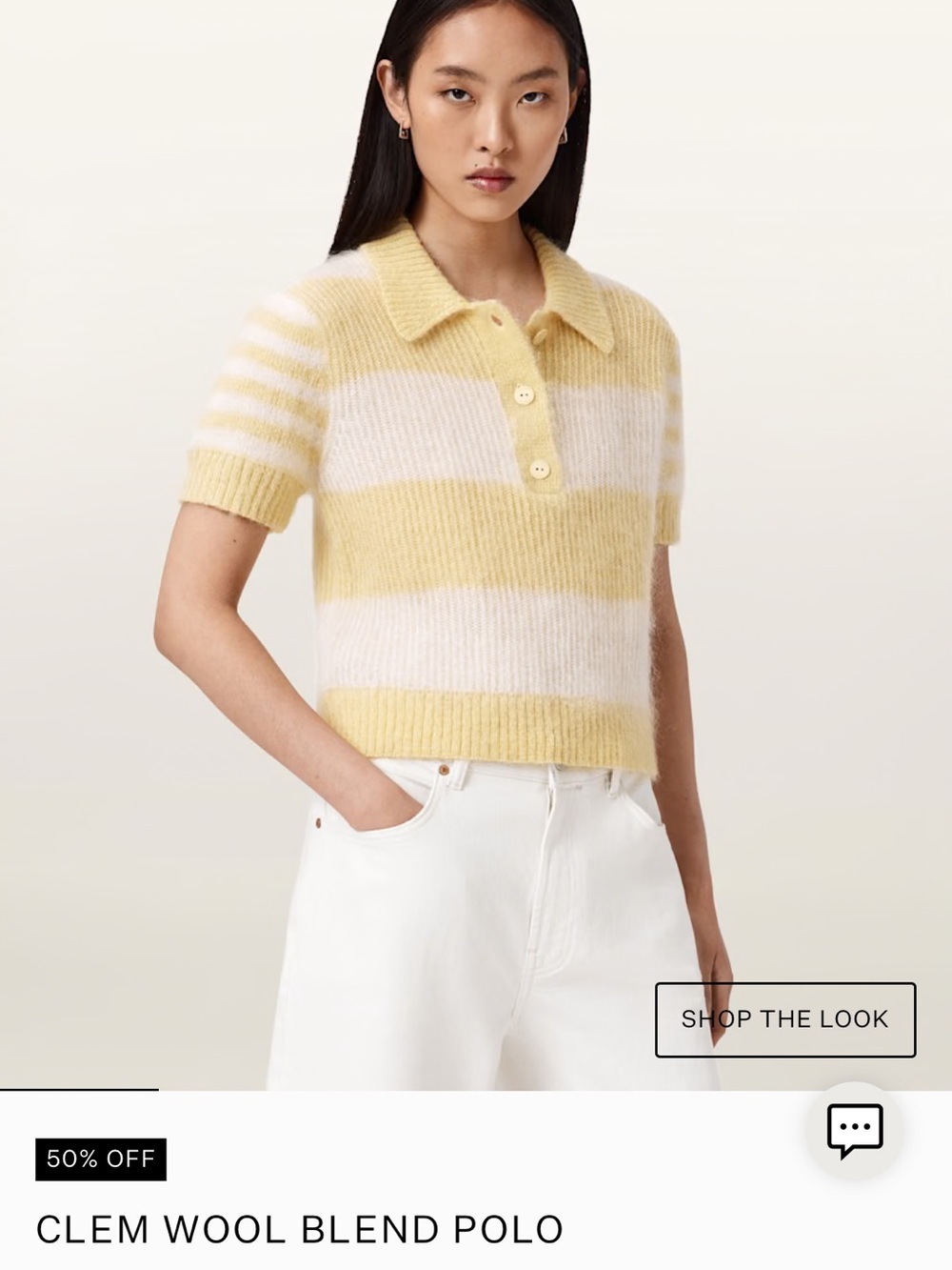 All Saints Clem Wool Blend Polo